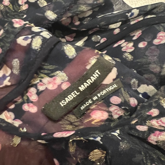 Authentic Isabel Marant midnight blue floral silk blouse - Picture 1 of 3